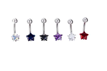 

30pcs CZ Stainless Steel Navel Belly Ring Button Bar Body Piercing Jewelry Free Shipping