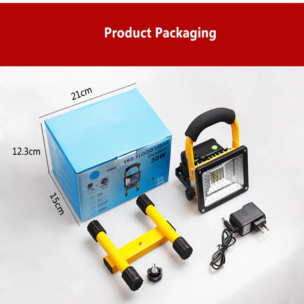 30 Вт 2400LM высокомощный светодиодный ручной поисковый светильник, уличный светодиодный аварийный прожектор, светильник, 24 светодиодный водонепроницаемый перезаряжаемый походный светильник