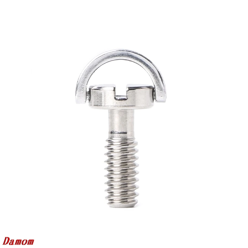 

1/4" D-Ring Stainless Steel Lengthener Screw For Photography Camera Tripod Plate Damom