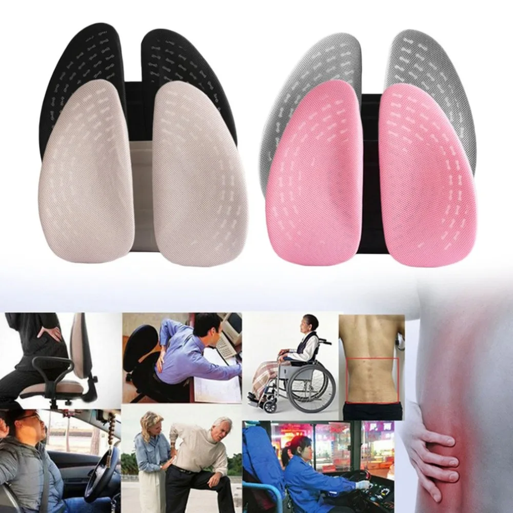 

Double Back Waist Lumbar Support Pillow Pad Lumbar Hollow Car Auto Chair Seat Back Cushion Home Office Hot
