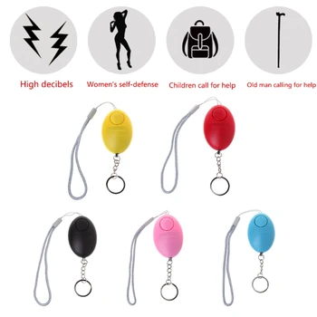 

120dB Ellipse Self Defense Security Alarm Anti-Attack With Keyring For Women Kid