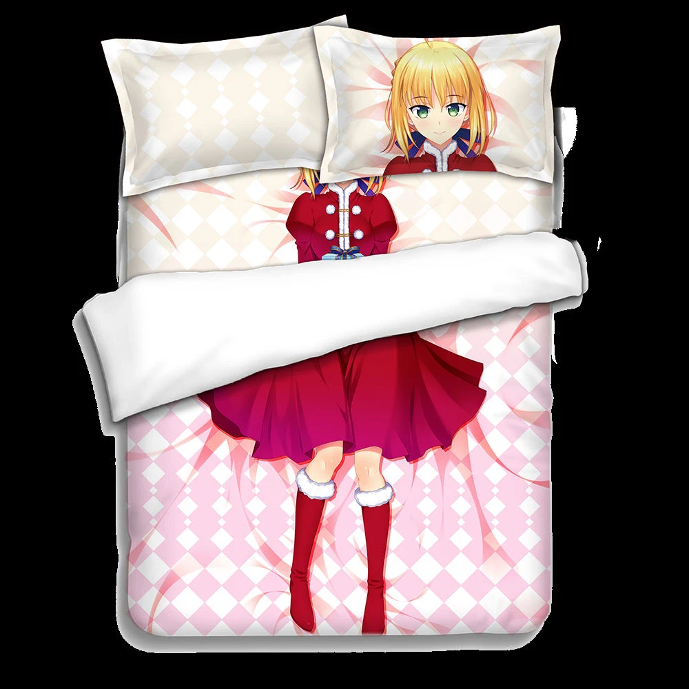 4ピース セットアニメフェイトステイナイトセイバーumr椎名ましろ寝具セット枕ケースベッドシート布団カバーセットのための1 2メートル 1 5メートルのベッド Bedding Set Cover Setsets For Bed Aliexpress