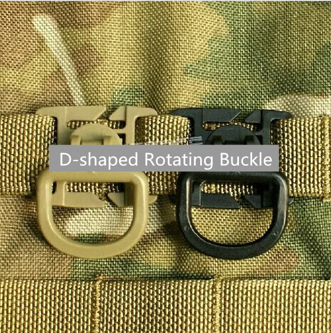 

10PCS/LOT EDC Tactical Tool D-shaped Rotating Buckles Wearable Backpack Clamp Outdoor Fixed Clips Camping Equipment FreeShip