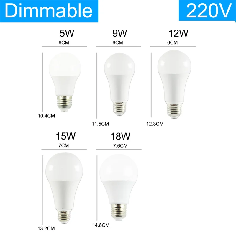 GreenEye светодиодный светильник с регулируемой яркостью, E27, E14, 220 В, 240 в, умная лампочка IC, реальная мощность, 20 Вт, 18 Вт, 15 Вт, 12 Вт, 9 Вт, 5 Вт, 3 Вт, лампада, светодиодный, Bombilla