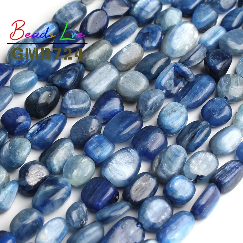 8-10 мм Нерегулярные натуральный Синий Кианит камень свободные разделительные бусины для самостоятельного изготовления ювелирных изделий браслет из бисера ожерелье ювелирные изделия 15 дюймов