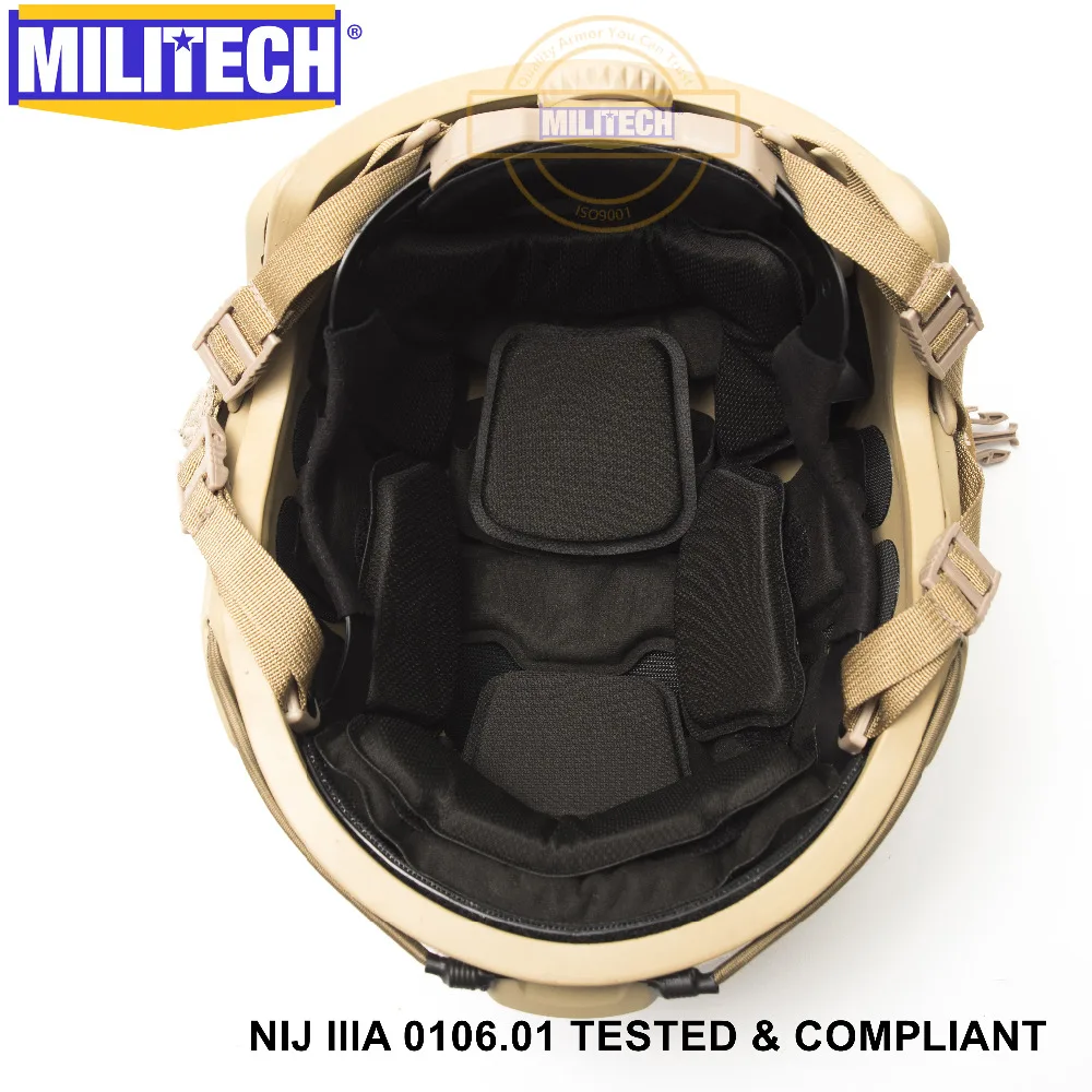 Баллистический шлем NIJ уровень IIIA 3A DE быстрый высокий XP Cut ISO сертифицированный пуленепробиваемый шлем с 5 лет гарантии- Militech