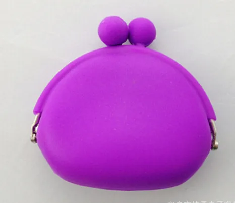 Силиконовый кошелек с рисунком кролика пингвина, умный портативный моющийся милый детский кошелек для денег, мягкий чехол, кошельки - Цвет: purple