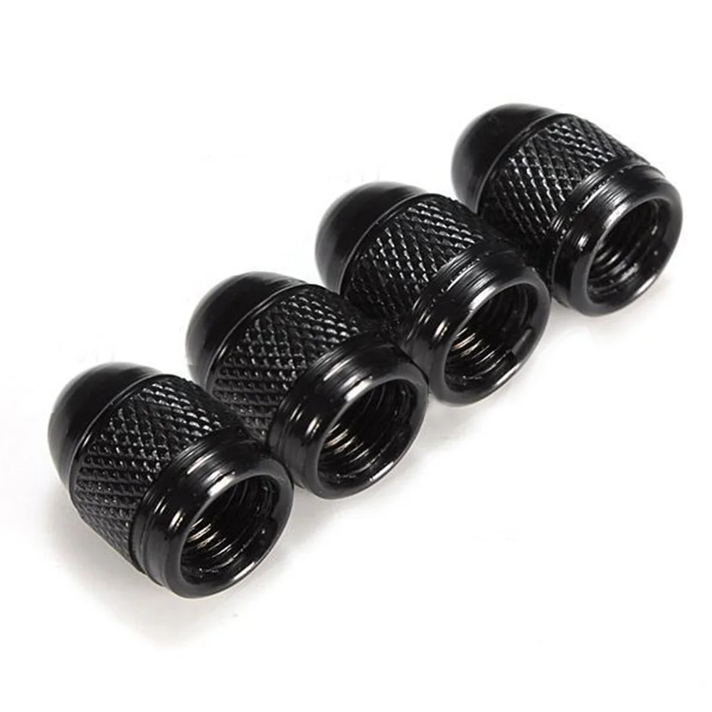 

New 4pcs Aluminum Alloy Car Bicycle Inflating Covers Bullet Shaped Core Cover, Car Tire Stem Cove