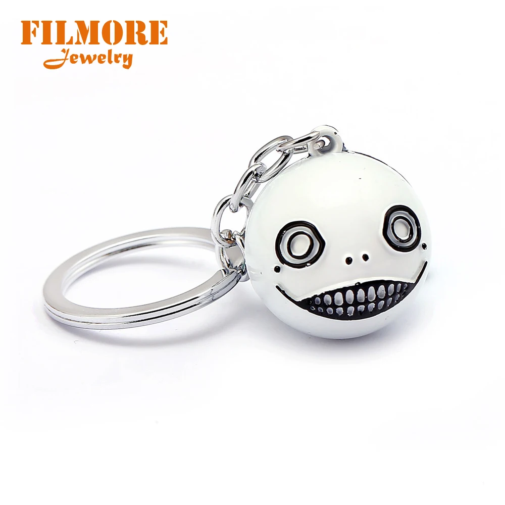 

Hot Game NieR Automata Alloy Solid Big Face Ball Keychain 2B Emil No. 2 Type B Heroine Keyring Charm Jewelry Gift Drop-shipping