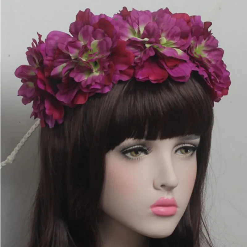 bridal wedding party silk flower head headdress beach hair accessories