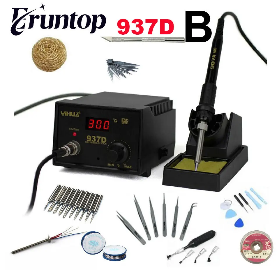 220V 45W Temperature Control ESD Digital Soldering Station / Rework