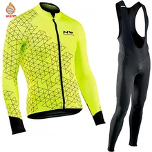 Northwave теплая Зимняя Теплая Флисовая велосипедная одежда NW Мужской трикотажный костюм для езды на велосипеде MTB Одежда комбинезон комплект