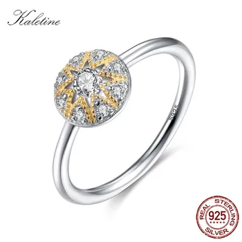 

Kaletine Fashion 2018 925 Sterling Silver Rings For Women CZ Crystal Star Gold Jewelry Wedding Brand Luxury Men Accessories