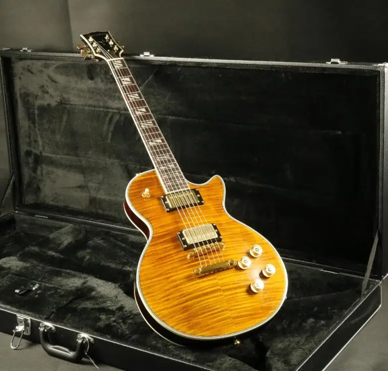 

Top Quality Stock LP Spureme Electric Guitar Figured Maple Gold Hardware Grover Tuner
