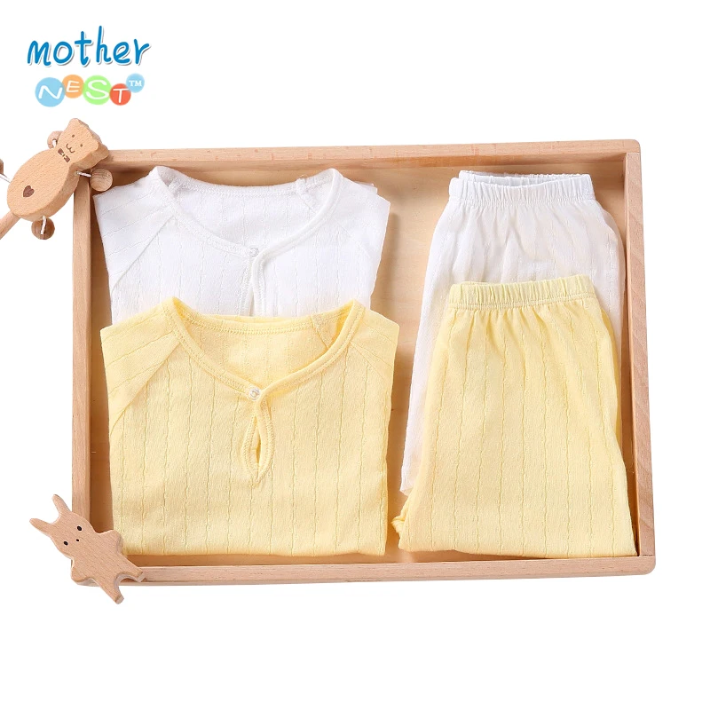 

Mother Nest 2pcs Children's Clothing Set Homewear Summer Breathable Pajamas Cotton T Shirt + Shorts Kids Girls Boys Leisure Suit