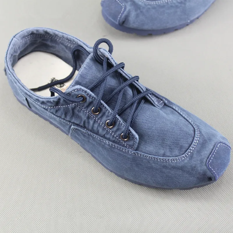 

Man Casual Shoes Loafers Soft Canvas Denim Shoes Lace Up Comfortable Men Spring Summer Shoes Vintage Ethnic Shoe Moccasins