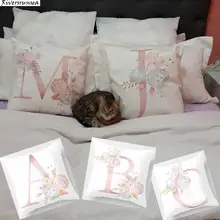 Детская комнатная декоративная подушка с буквенным принтом, Английский алфавит, Детская плюшевая ткань, Almofada Coussin, подушка для вечеринки на день рождения