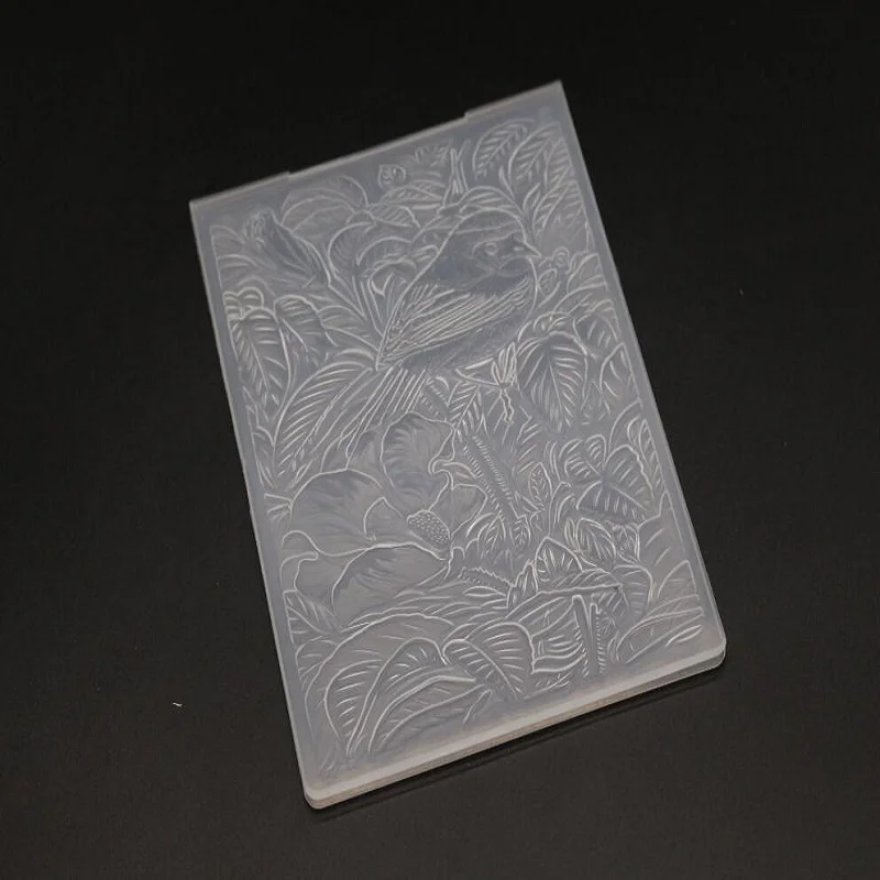 

Bird with leaf 1PC Plastic Embossing Folder For Scrapbook Template Stamp Card Making Decoration DIY Handmade Album Card Tool