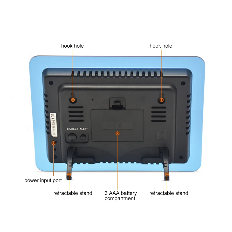 DYKIE беспроводной цветной подсветки Метеостанция Крытый Открытый термометр гигрометр барометр цифровой будильник, 3 датчика