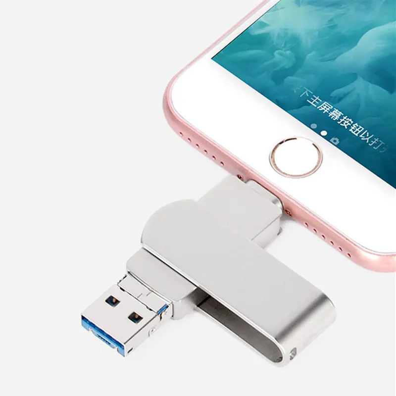 USB флеш накопитель Lightning/USB 3 0/Micro usb портативный флэш 32 Гб 64 металлический Флешка 128