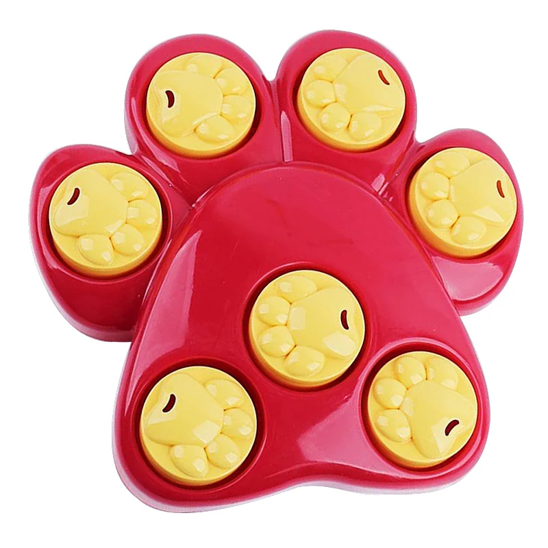 Multifunction Pet Bowl Feeder 7 Holes Dog Paw Educational Toys Puppy Puzzle Toys Safety Plastic Dog Toy