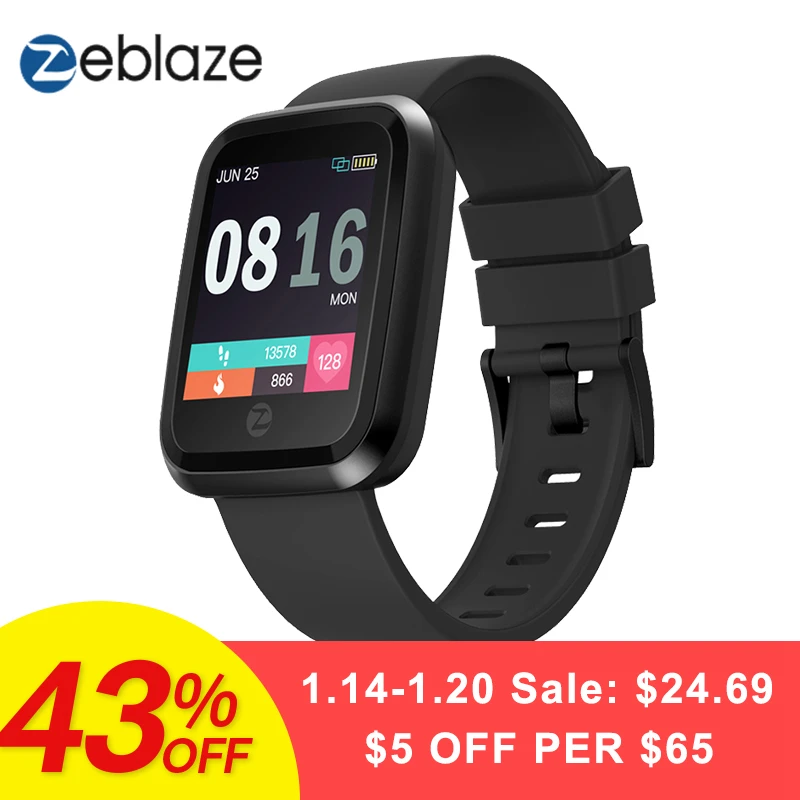 Zeblaze Crystal 2 Smartwatch IP67 Waterproof Wearable Device Heart Rate Monitor Color Display Smart Watch For Android/IOS