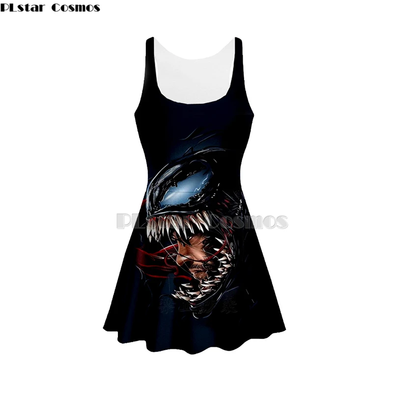 3D Print marvel Comic flash women Summer women's clothing tank top dress sleeveless dress Spider-Man venom 3d dress-2