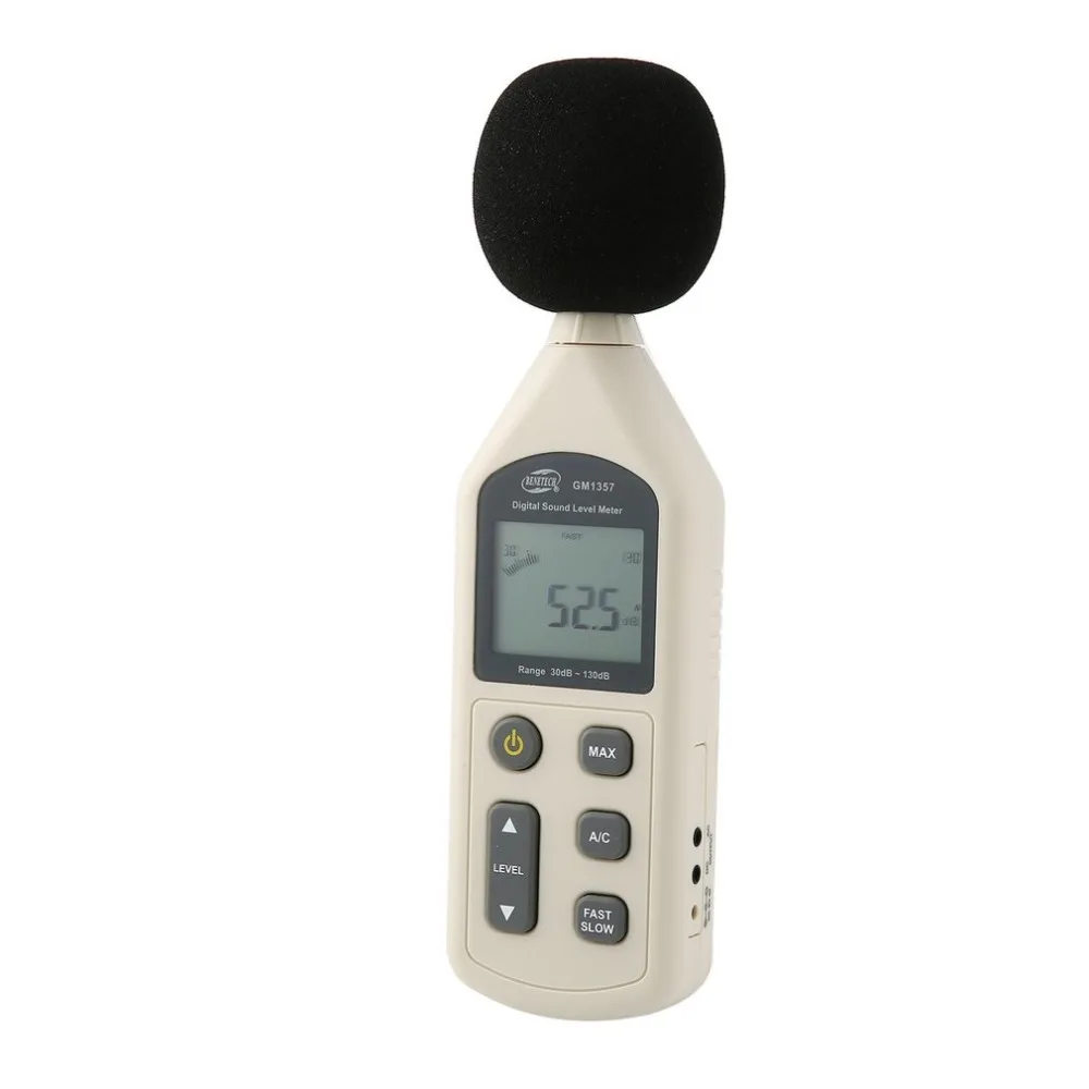BENETECH GM1357 шум тестер 30 130dB цифровой измеритель уровня звука в децибел ЖК дисплей A/C