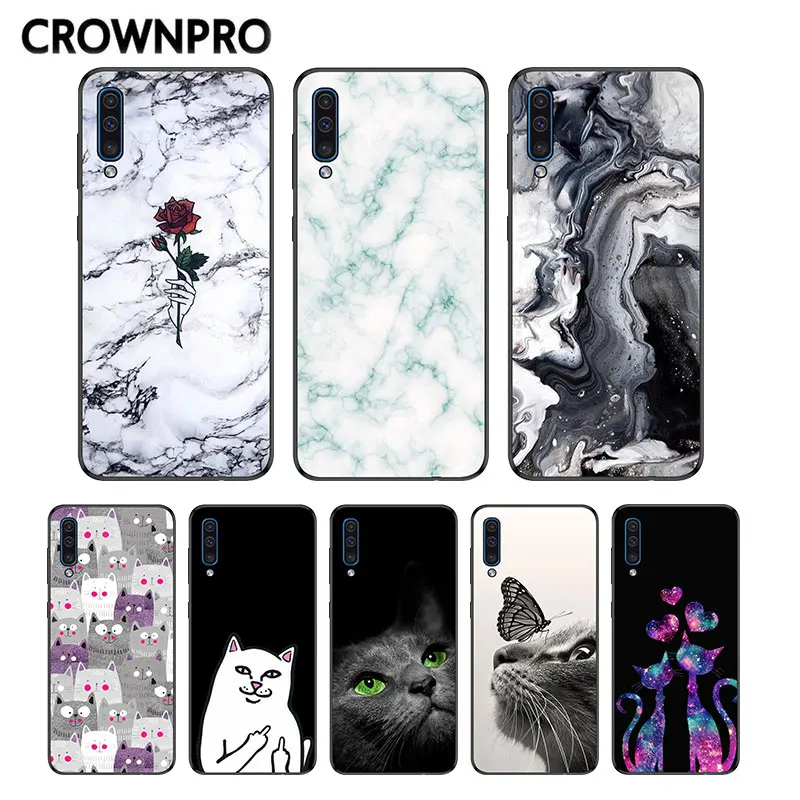 

CROWNPRO FOR Samsung A50 Case Soft TPU Back Cover FOR Capas Samsung Galaxy A50 Case Silicone A 50 A505F A505 Phone Case Marble