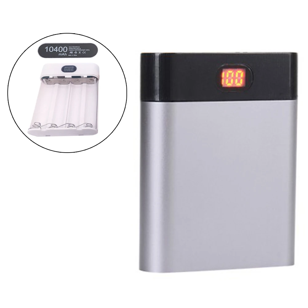 

Housing Digital Display No Welding Battery Charger Power Bank Case Anti-reverse Supply Box Portable Holder Aluminum Alloy DIY