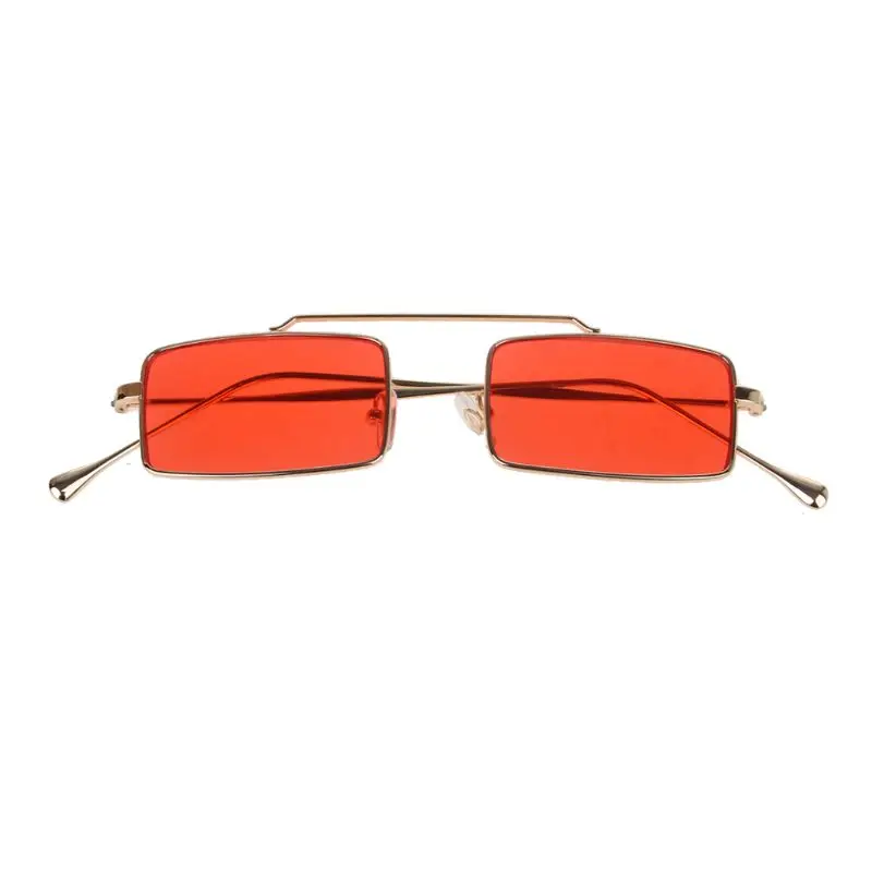 Квадратные очки для мальчиков и девочек с металлической оправой, Разноцветные детские солнцезащитные очки в стиле панк, модные детские очки Uv400 для девочек - Цвет линз: 2