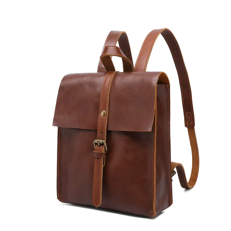 

IMIDO genuine leather women leisure fashion vintage backpack traveling backpack retro fashion school backpack