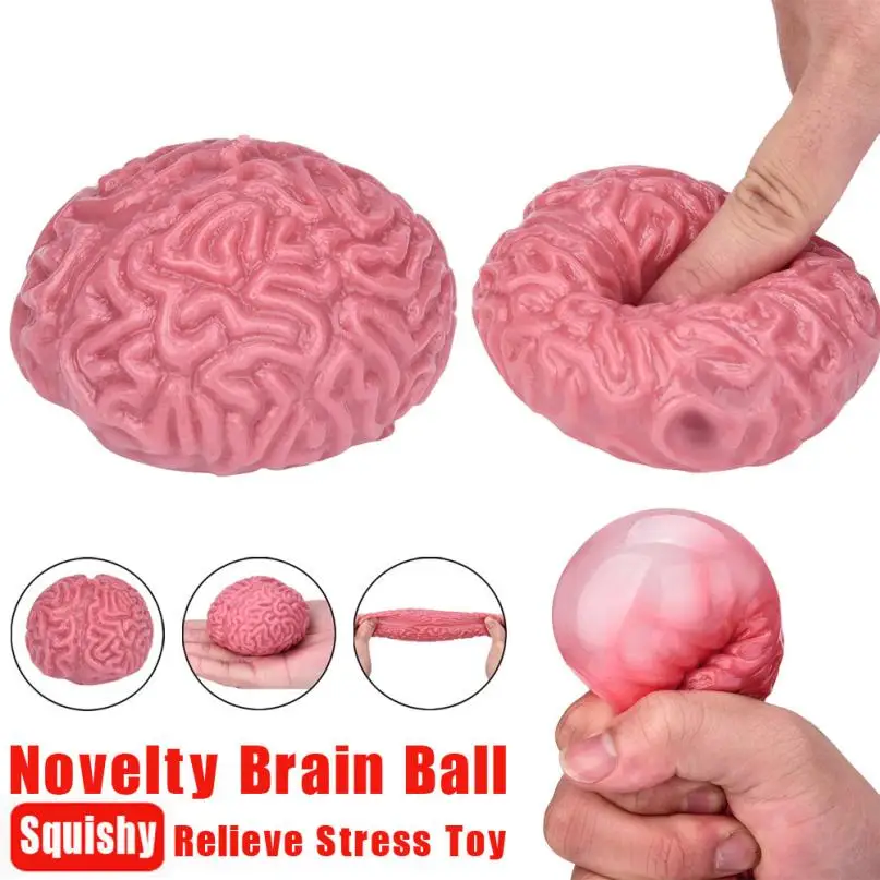 

Novelty Squishy Brain Toy Squeezable Fun Toys Relieve Stress Ball Cure Toy t13