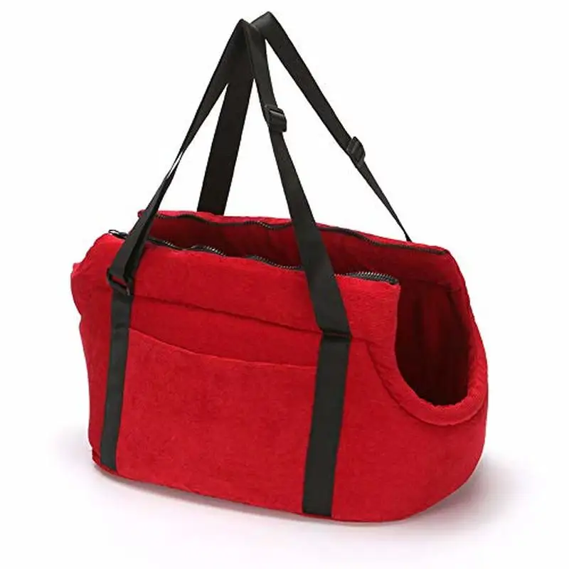 

Pet Tote Carrier, Pet Handbag, Breathable Dog Cat Carrier Pet Backpack for Travel Soft Padded Small Pet Bag, Red