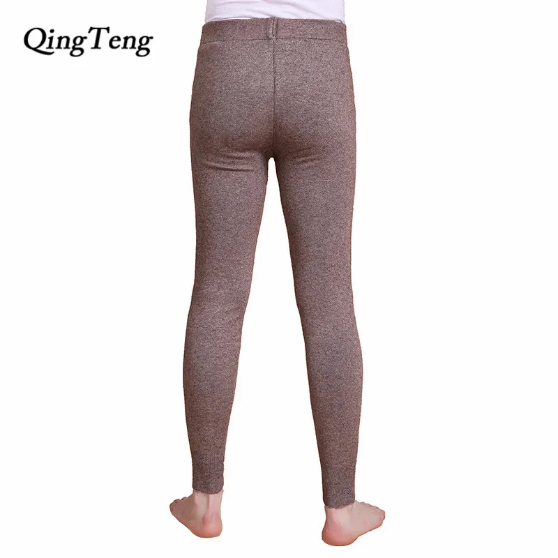 QingTeng мужские длинные леггинсы из мериносовой шерсти зимнее теплое термобелье