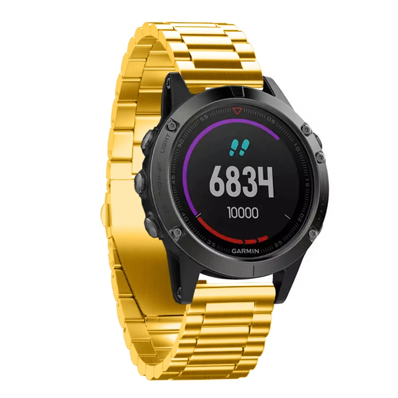 22 мм ширина металлический ремешок из нержавеющей стали для Garmin Fenix 5 Plus ремешок 3 звенья классический металлический браслет для Garmin Fenix 5 ремешок для часов