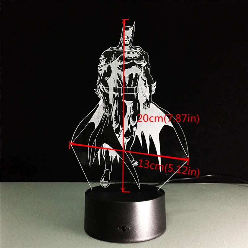  7 Colors Changing Batman 3D Night Lights LED Desk Lamp Atmosphere Lights Creative Table Lamp Valent
