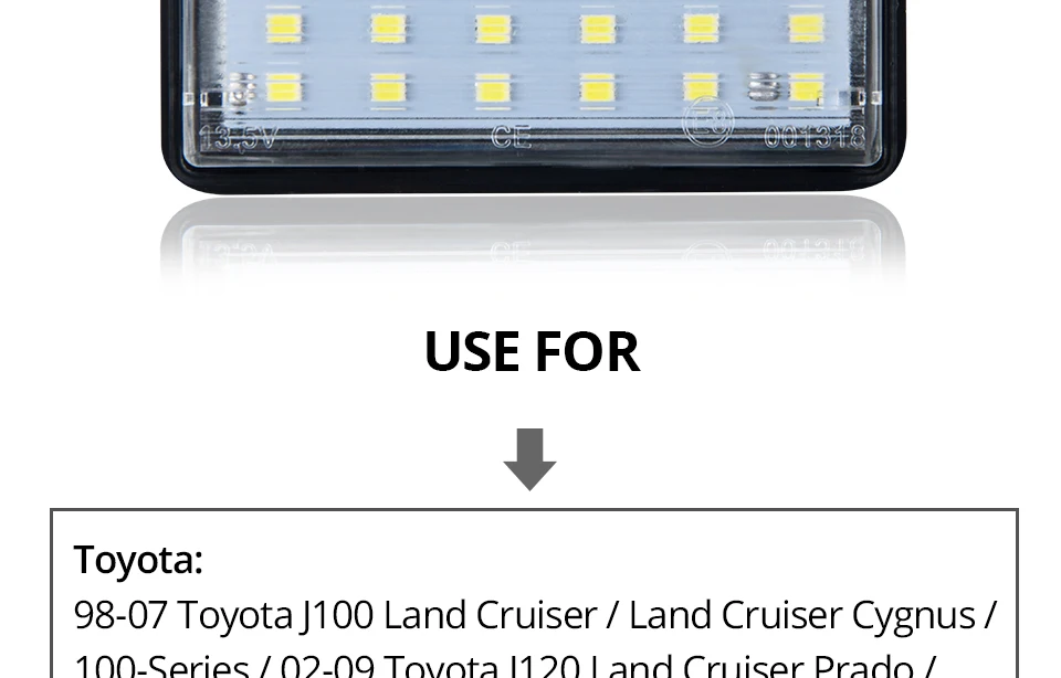 Led Car styling 6500k Error free Led Auto Number License Plate Lights For Lexus LX470 GX470 Toyota Land Cruiser 120 Prado Land (3)