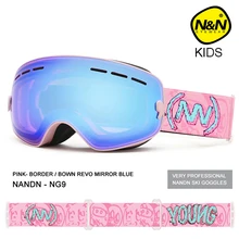 NANDN neige enfants lunettes de Ski petite taille pour enfants Double UV400 anti-buée masque lunettes Ski filles garçons Snowboard lunettes