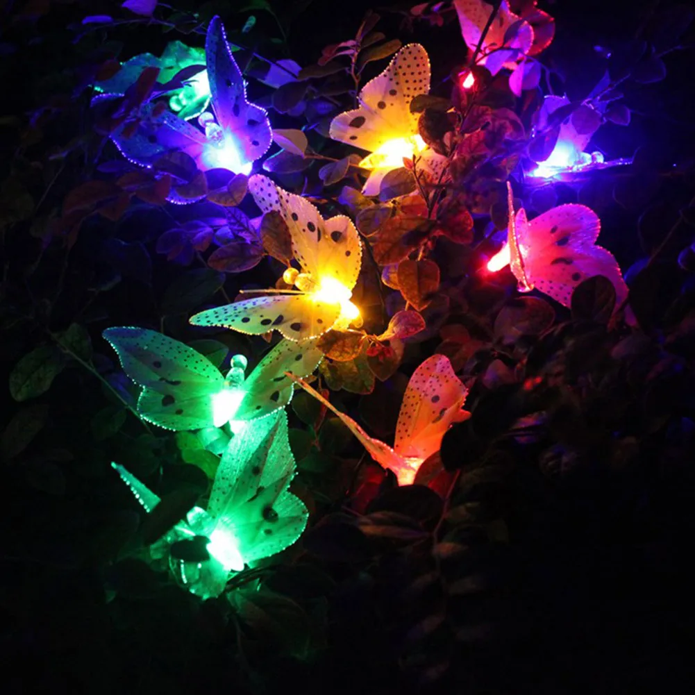 

Butterfly Solar String Lights Fiber Optic 12 LED Multi-color Light for Garden Lawn Patio Decoration SLC88