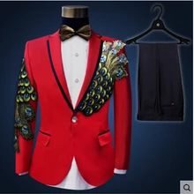 Последние конструкции пальто Брюки Черный Красный аппликация жениха Смокинги для женихов производительность Для мужчин Костюмы Свадебная вечеринка выпускного вечера блейзер(пиджак+ Брюки для девочек