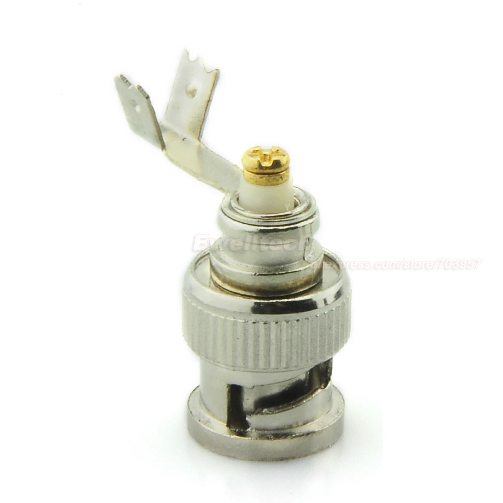 10x Solderless BNC Мужской прямой угловой разъем контактный для камеры