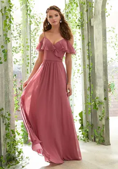 

Chiffon Bridesmaid dress Long 2019 Sweetheart vestidos para fiesta Spaghetti Straps vestido de festa longo