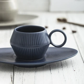 

120ml Japan Style coffee cup set mini retro espresso cup mug ceramic blue breakfast cup Small fresh gift cute mug