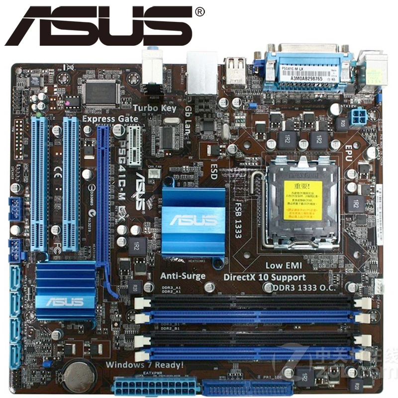 Материнская плата Asus P5G41C-M LX для настольных ПК G41 Socket LGA 775 Q8200 Q8300 DDR2/3 8G u ATX UEFI биос оригинальная б/у материнская плата в продаже