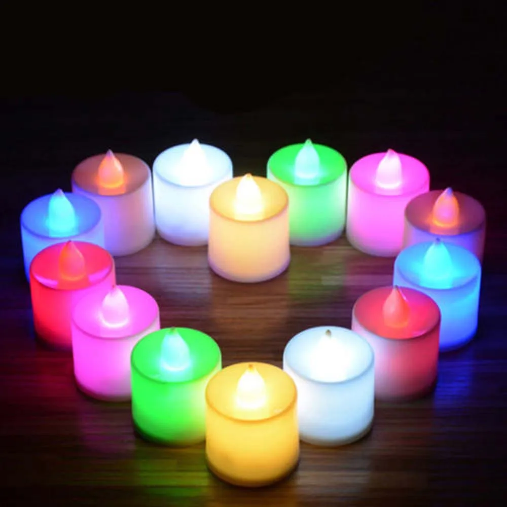 

1Pcs Colorful Led Flameless Color Changing Flickering Tealight Candles Wedding Birthday Party Good Romantic Christmas Gift