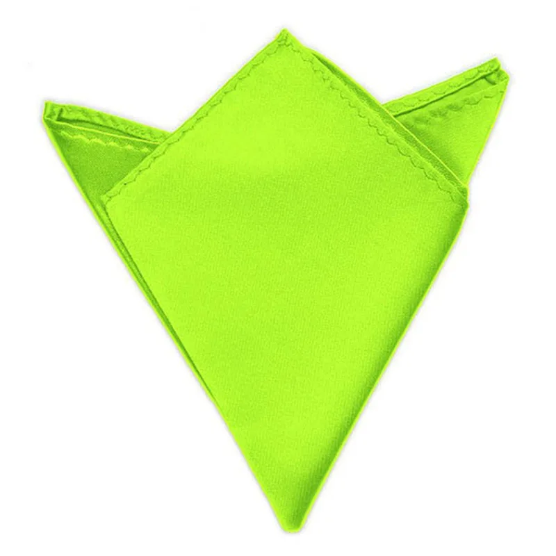 Fluorescent green Распродажа мужские атласные однотонные простые костюмы Свадебный квадратный Карманный вечерние платок повязка на голову шейный шарф браслет полотенце - Цвет: Fluorescent green