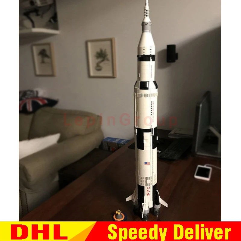 

Lepin 37003 Creative Kits The Apollo Saturn V Launch Vehicle Set Children Building Blocks Bricks Educational lepining Toys 21309