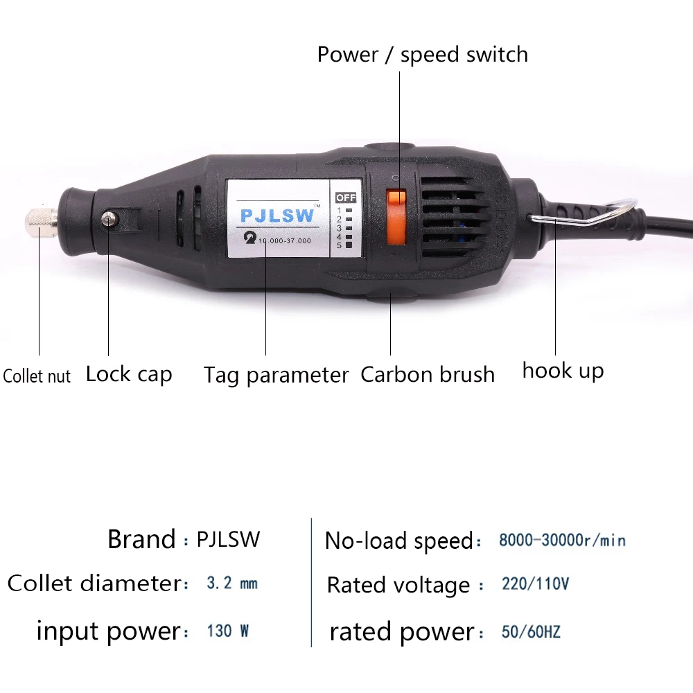 PJLSW стиль 180 Вт гравировальная ручка электрическая дрель DIY дрель Электрический Роторный инструмент шлифовальная машина Мини дрель мини-мельница шлифовальный станок