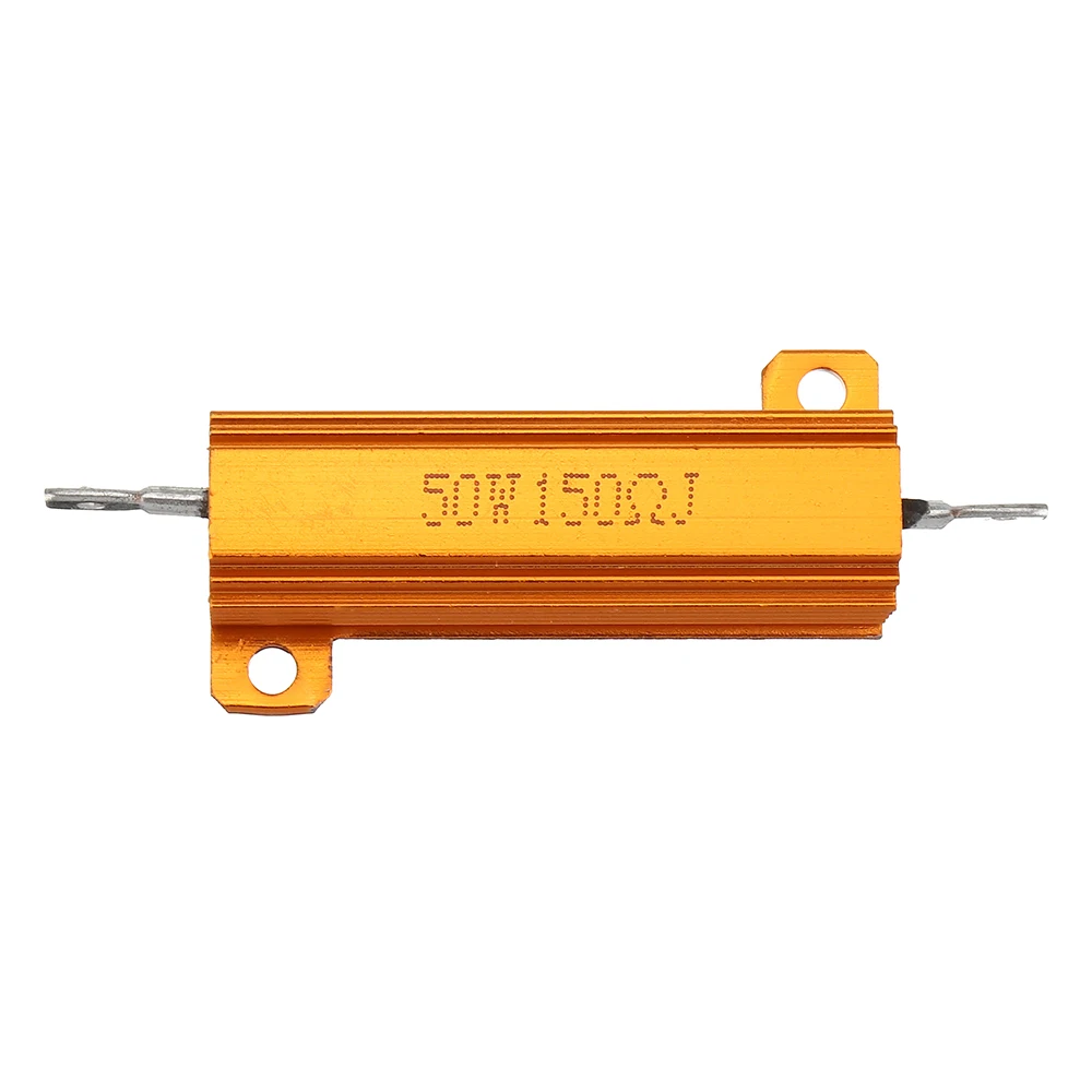 

RX24 50W 150R 150RJ Metal Aluminum Case High Power Resistor Golden Metal Shell Case Heatsink Resistance Resistor